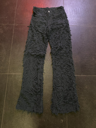 Pre-owned Ev Bravado X Who Decides War 1o1 Runway Ultra Distressed Casual Lightweight Denim Pants In Navy
