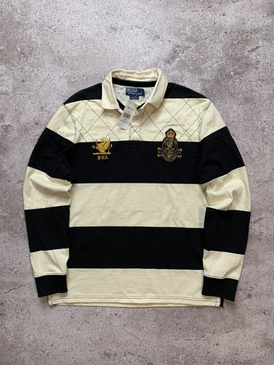 Pre-owned Polo Ralph Lauren X Vintage Ralph Laurent Polo Rugby Long Sleeve T-shirt New In Striped