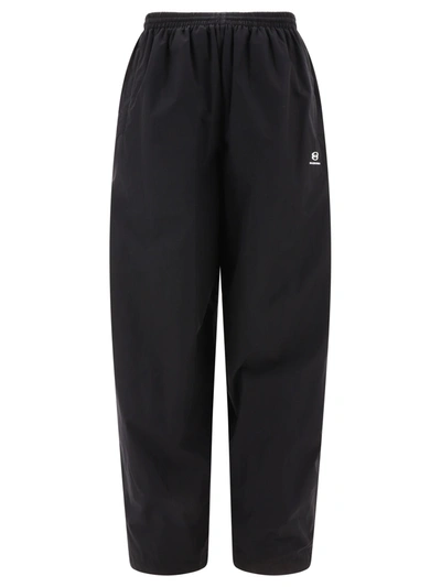 Balenciaga Pants With Logo In Black