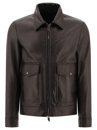 Salvatore Santoro Leather Biker Jacket In Black