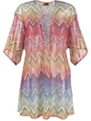 Missoni Zigzag-intarsia Fine-knit Kaftan In Smulticolor