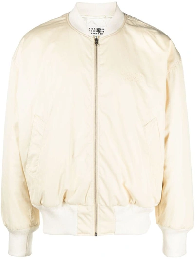 Mm6 Maison Margiela Bomberjacke Mit Logo-stickerei In 213 Beige