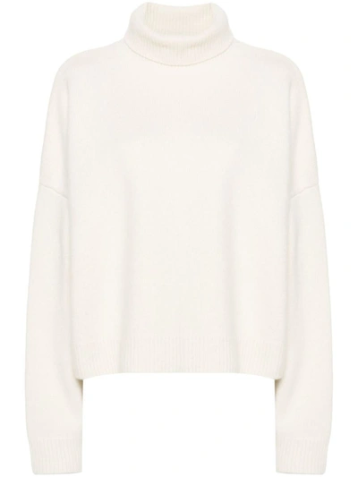 The Row Ezio High-neck Jumper In Beige