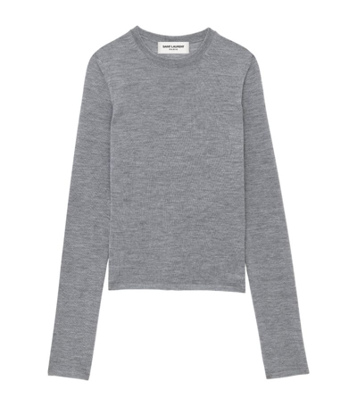 Saint Laurent Wool-blend Sweater In Grey