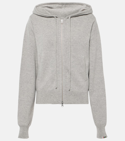 Extreme Cashmere N°318 Hood Cashmere-blend Zip-up Hoodie In Grey