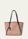Akris Women's Medium Alex Raffia Bucket Tote In 439 Camelblack