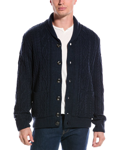 American Stitch Casual Knit Cardigan In Blue