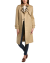 Burberry Long Check Collar Gabard In Brown