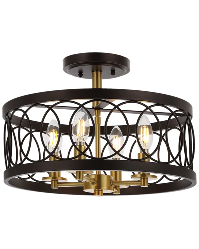 Jonathan Y Semi Flush Mount In Black