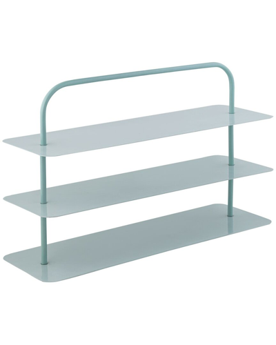 Happimess Minimalist 24.5in 9-pair 3-tier Thin Flat Plate Shoe Rack In Green