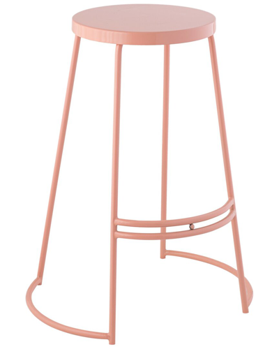 Jonathan Y Hula 28.75in Modern Designer Curved Backless Bar Stool In Pink
