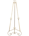 Peyton Lane Scroll Gold Metal Extra Large Free Standing Adjustable Display  Stand 3 Tier Easel With  In Gold