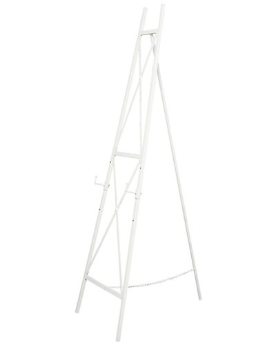Peyton Lane White Metal Tall Adjustable Minimalist Display Stand 3 Tier Easel  With Chain Support