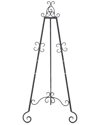 Peyton Lane Scroll Black Metal Large Free Standing Adjustable Display Stand 3  Tier Easel With Chain In Black