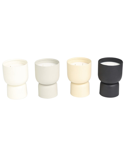 Cosmoliving By Cosmopolitan Set Of 4 12oz Scented Candles In White