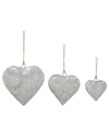 Peyton Lane Set Of 3 Heart Gray Metal Tibetan Inspired Decorative Bell With  Hanging Rope In Grey