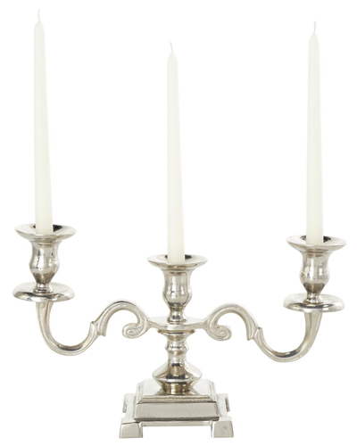 Peyton Lane Silver Aluminum Scrolled Candelabra