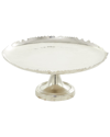 COSMOLIVING BY COSMOPOLITAN COSMOLIVING BY COSMOPOLITAN SILVER ALUMINUM CAKE STAND WITH PEDESTAL BASE