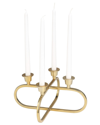 Peyton Lane Geometric Gold Stainless Steel Overlapping Oval Candelabra In Gold