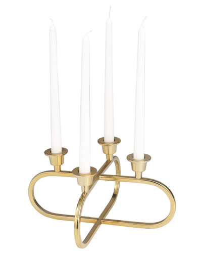 Peyton Lane Geometric Gold Stainless Steel Overlapping Oval Candelabra