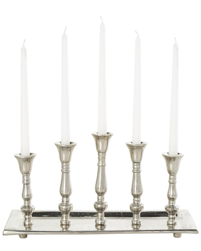 Peyton Lane Silver Aluminum 5 Candle Candelabra With Candle Plate