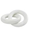 Peyton Lane Chain White Marble Geometric 2 Link Sculpture In White