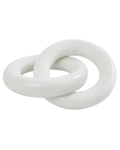 Peyton Lane Chain White Marble Geometric 2 Link Sculpture