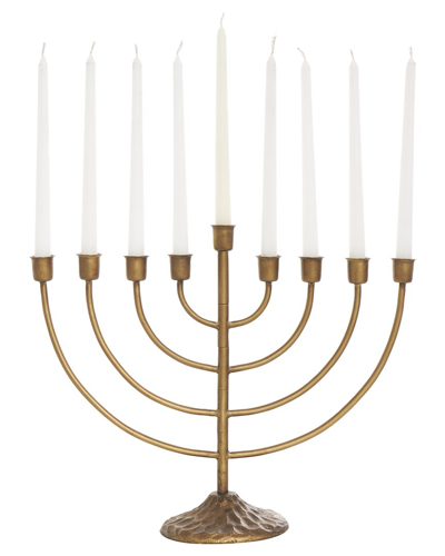 Peyton Lane Bronze Metal Layered Arch Candelabra With Textured Base
