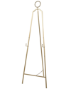 Peyton Lane Gold Metal Tall Adjustable Minimalistic 3 Tier Easel With Circular  Ring Top In Gold