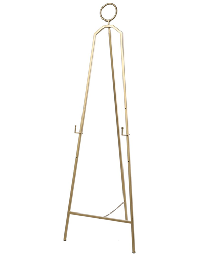 Peyton Lane Gold Metal Tall Adjustable Minimalistic 3 Tier Easel With Circular  Ring Top