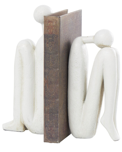 Peyton Lane Set Of 2 People White Polystone Bookends