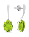 Max + Stone Maxcolor 14k 4.30 Ct. Tw. Peridot Drop Earrings