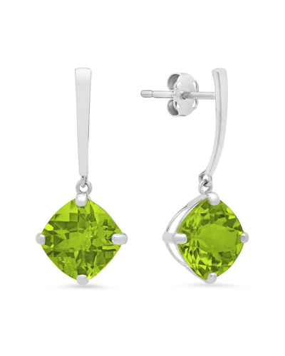 Max + Stone 14k 3.70 Ct. Tw. Peridot Drop Earrings In Green