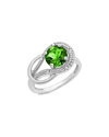 Max + Stone Maxcolor 10k 1.60 Ct. Tw. Diamond & Lab-grown Emerald Eternity Ring