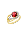 Max + Stone Maxcolor 10k 2.23 Ct. Tw. Diamond & Lab-grown Ruby Eternity Ring
