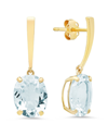 Max + Stone Maxcolor 14k 3.70 Ct. Tw. Aquamarine Drop Earrings
