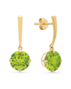 Max + Stone Maxcolor 14k 3.40 Ct. Tw. Peridot Drop Earrings