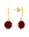 Max + Stone Maxcolor 14k 4.20 Ct. Tw. Garnet Drop Earrings