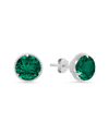 Max + Stone Maxcolor 14k 2.60 Ct. Tw. Created Emerald Halo Studs