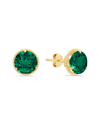 Max + Stone Maxcolor 14k 2.60 Ct. Tw. Lab-grown Emerald Halo Studs