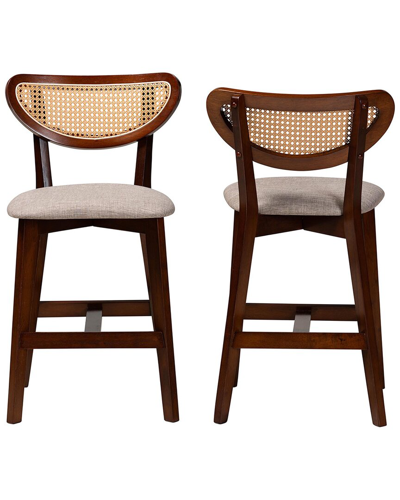 Baxton Studio Dannell Mid-century Modern 2pc Dining Chair Set In Brown