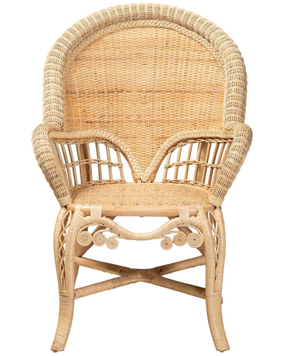 Baxton Studio Ratu Modern Bohemian Rattan Accent Chair In Neutral