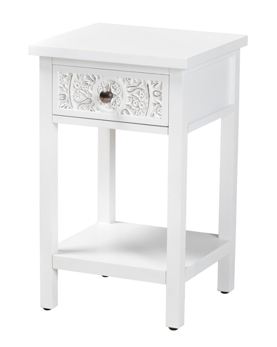 Baxton Studio Yelena Classic & Traditional 1-drawer End Table In White