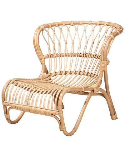 Baxton Studio Alaya Modern Bohemian Rattan Accent Chair In Brown