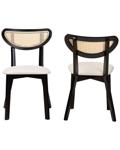 Baxton Studio Dannell Mid-century Modern 2pc Dining Chair Set In Black
