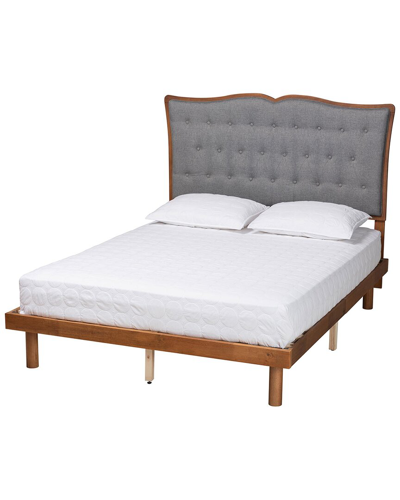 Baxton Studio Elitia Classic & Traditional Queen Size Platform Bed In Gray