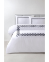 BROOKS BROTHERS BROOKS BROTHERS 200TC ENGAGED EMBROIDERED COTTON SATEEN DUVET COVER SET