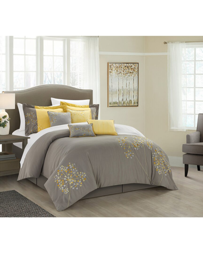 Chic Home Design Sakura 12pc Comforter Set In Yellow