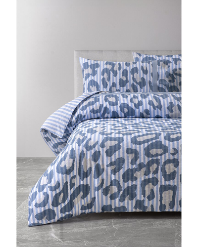 BROOKS BROTHERS BROOKS BROTHERS SEERSUCKER LEOPARD DUVET COVER SET