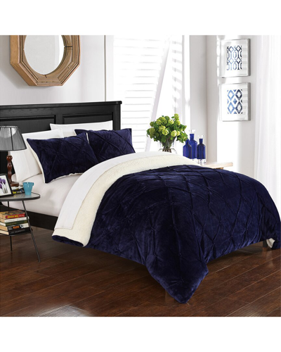 Chic Home Design Aurelia 3pc Comforter Set In Blue